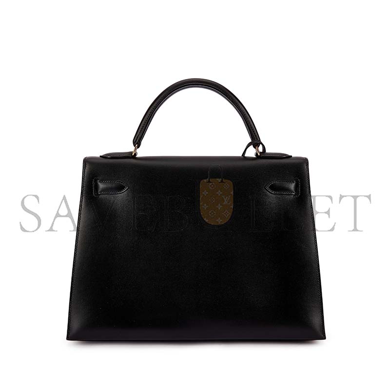 HERMÈS VINTAGE BLACK BOX KELLY 32 GOLD HARDWARE (32*23*10.5cm) 